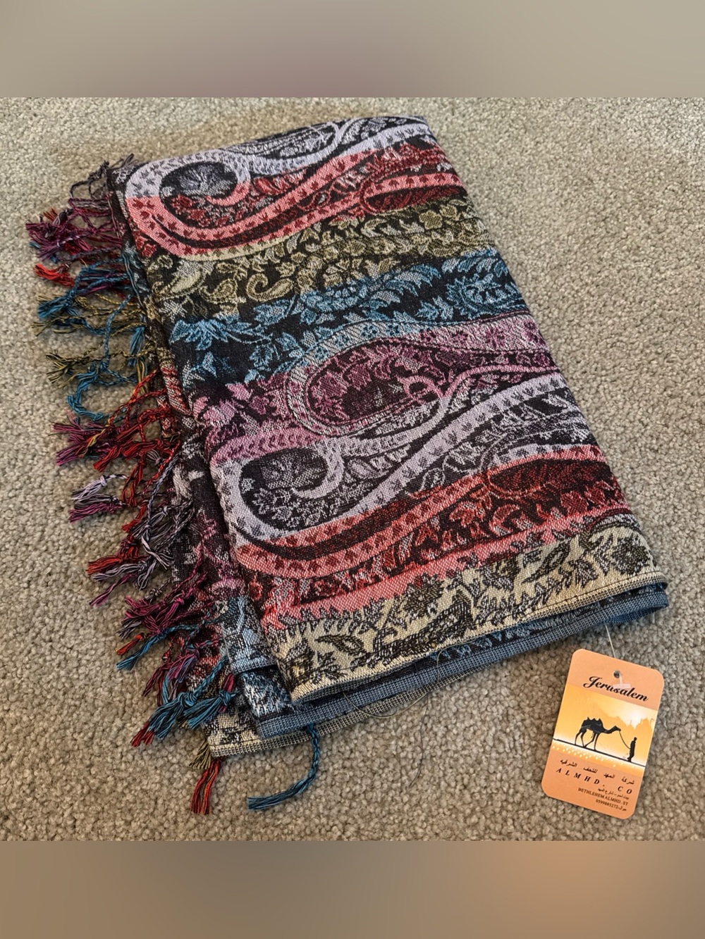 NWT Jerusalem Scarf 100% Cashmere Made In Israel By ALMHD Co
